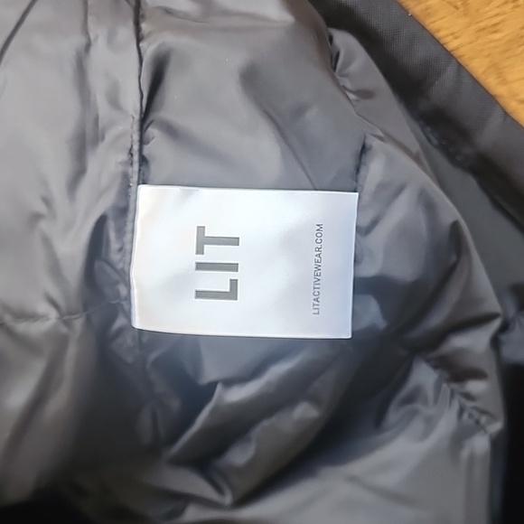 Lit Stouthearted duck down winter parka NWOT hooded pockets oversized black S - Picture 6 of 17